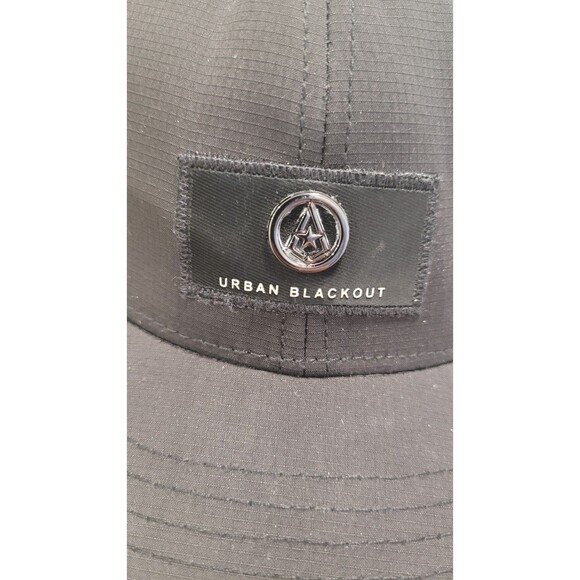 Urban Blackout Hat Cap Black Adjustable Strap Patch - Picture 2 of 7